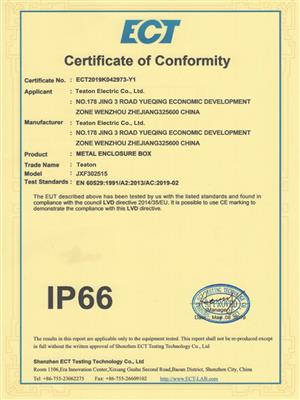 IP66 Issued by ECT